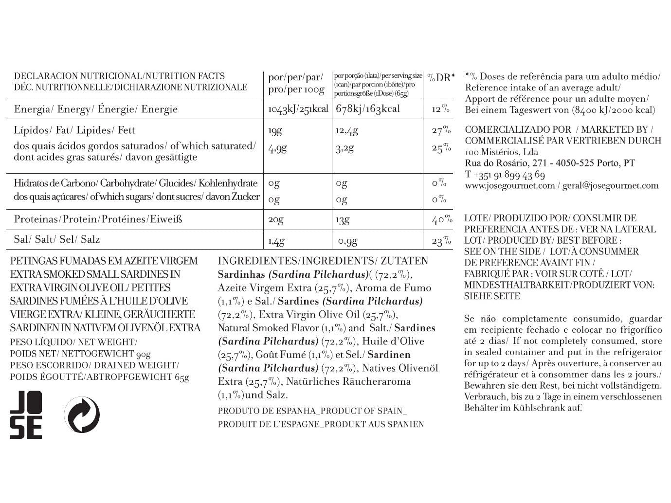 José Gourmet Smoked Small Sardines