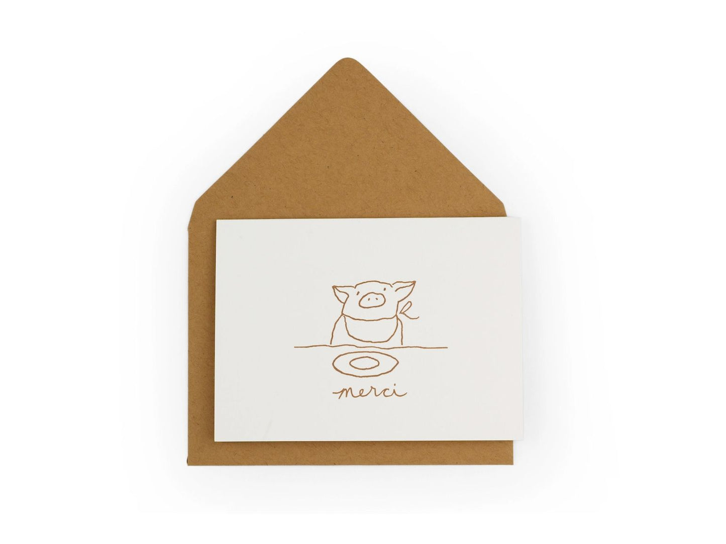 Merci Oink Greeting Card (Wink)