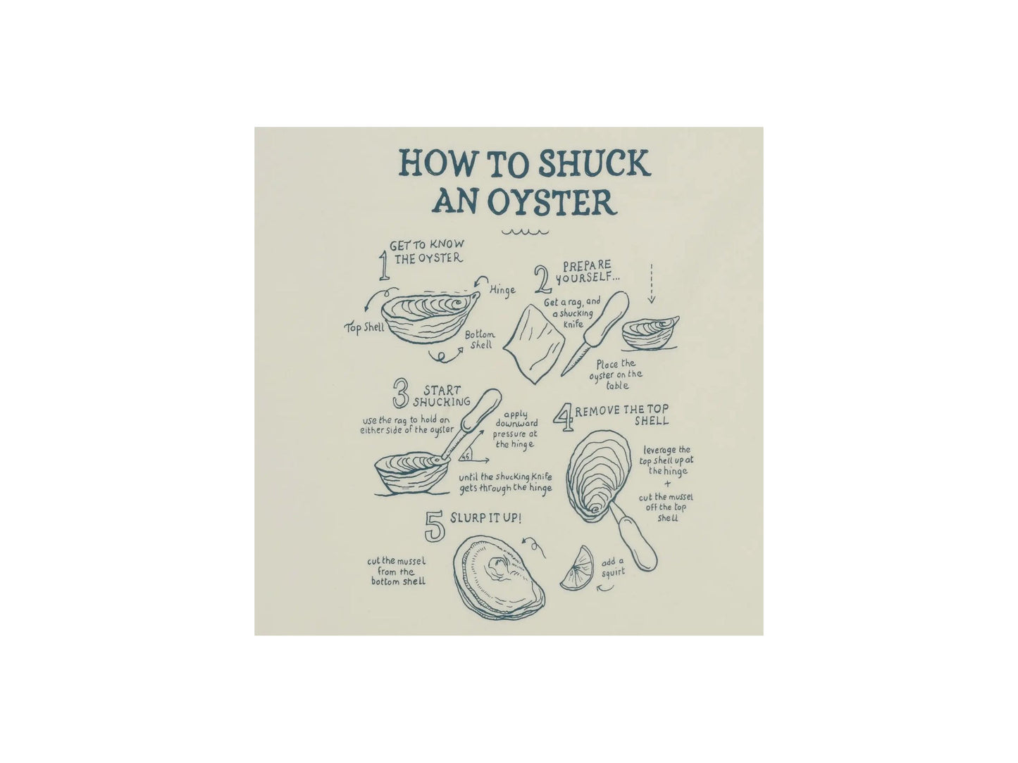 How to Shuck an Oyster Tea Towel (Wink)