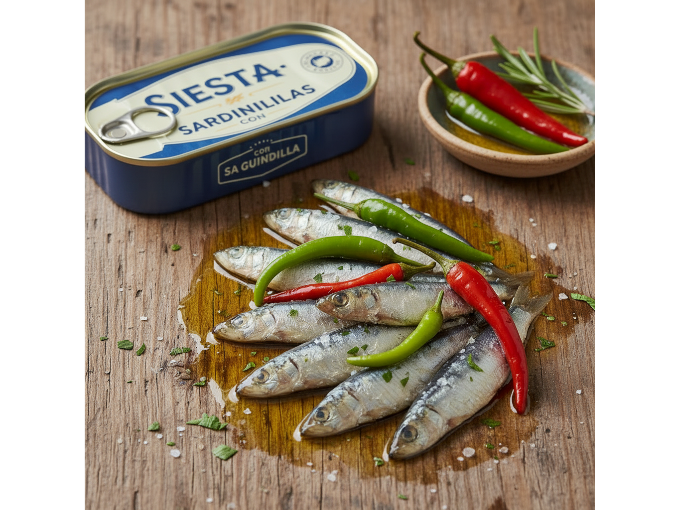 Siesta Small Sardines in Olive Oil with Guindilla Pepper