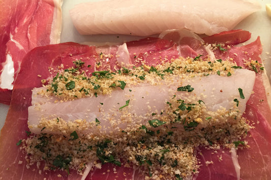 Jamon-Wrapped Cod with Borlotti Bean Stew