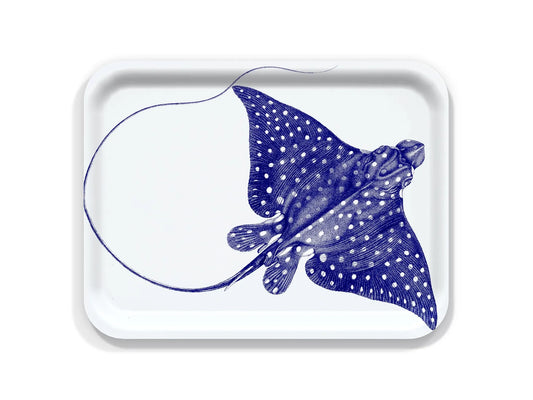 Spotted Stingray Large Rectangular Birchwood Tray (Caskata)