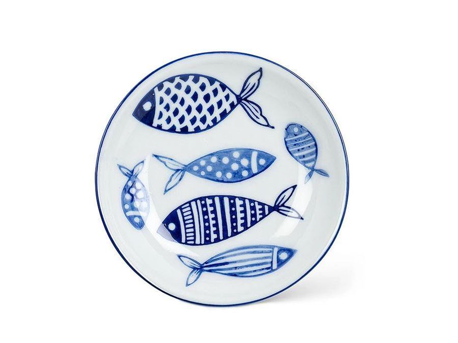 Multi Fish Round Shallow Dish