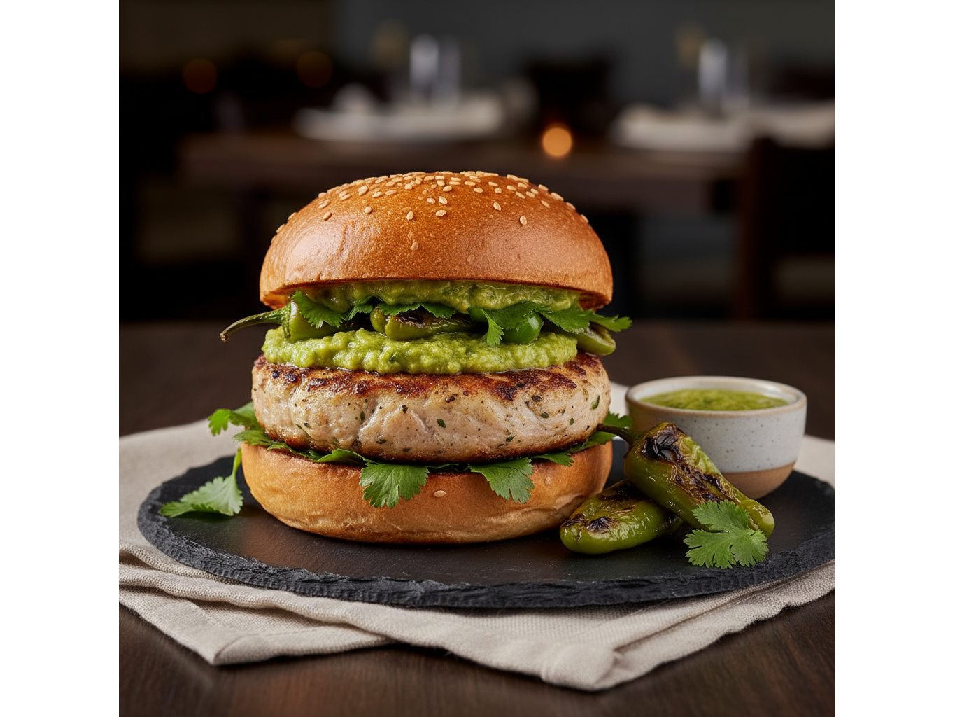 Seafood Tomatillo Burgers