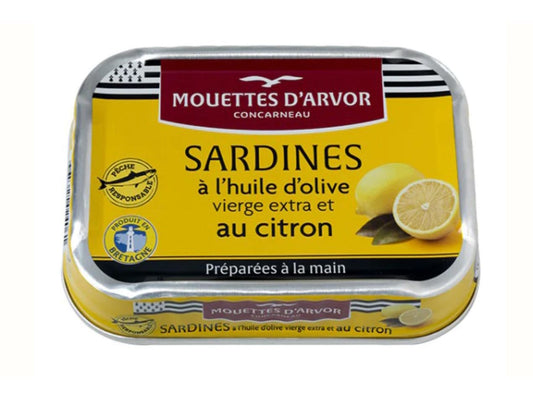 Les Mouettes D’Arvor Sardines in Extra Virgin Olive Oil w/ Lemon