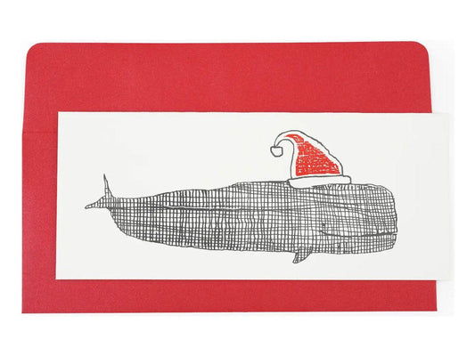 Christmas Whale Greeting Card (Wink)